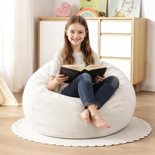 Vista 35 de Sillón puff de 3 pies Sillón estilo puff grande de 3 pulgadas con relleno de espuma viscoelástica, sofá suave con funda de terciopelo holandés