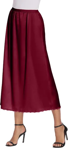 Vista 2 de Avidlove, ropa interior, enaguas satinada larga, Snip-it Half Slip, con encaje, lencería para mujer