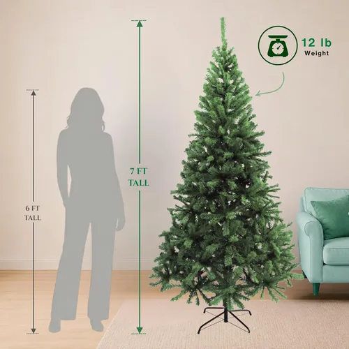 Vista 4 de Perfect Holiday Árbol de Navidad, 7 pies, PVC clásico de hoja perenne