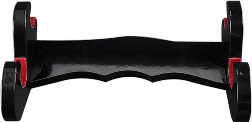 Vista 16 de Pie de mesa de madera negra laqueada Handmade Sword, para espadas katana o wakizashi, de lujo, cuadro titular de la visualización