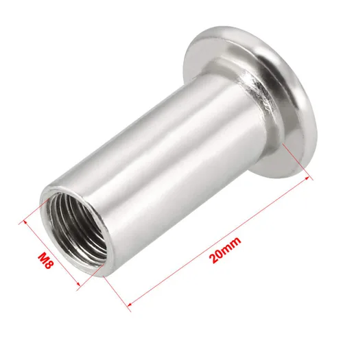 Vista 4 de uxcell M8x20mm Hex Socket Head Insertar Tuerca Tornillo Post Manga Tuerca para Muebles 10pcs
