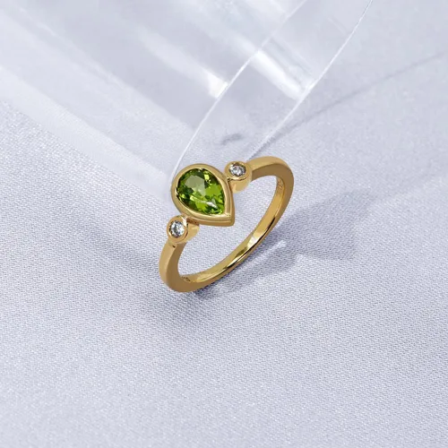 Vista 3 de Tienda Collection Gold Plated Sterling Silver Round-Shaped Amethyst and Infinite Elements Cubic Zirconia Textured Finish Ring