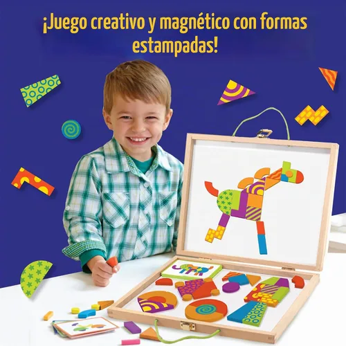Vista 2 de MindWare Patrones de imaginación: juego creativo y magnético con formas estampadas