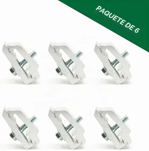 Vista 3 de RuggedXL Low Pro - Abrazaderas de montaje de aluminio 1112514, cubierta de camión, tapa, caravana, juego de 6 unidades Plateado
