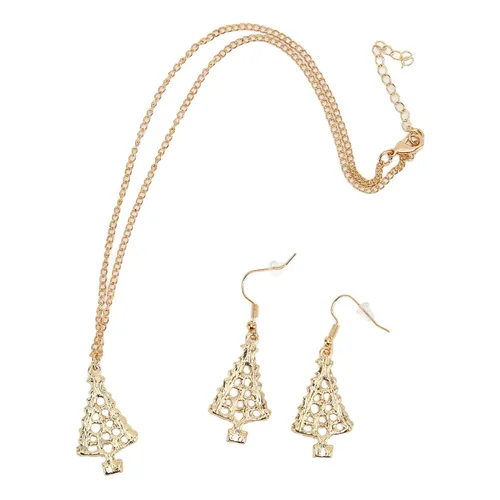 Vista 8 de Betued Christmas Earrings Necklace Set, Jewelry Set, Christmas tree pendant design Color design Alloy material resistance Light weight for Women