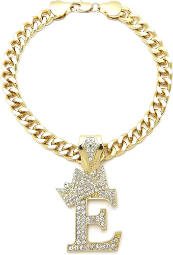 Vista 38 de Collar de cadena con letra inicial cubana para perro, collar de cadena para mascotas, gato, collar para cachorro (S, 25 cm)