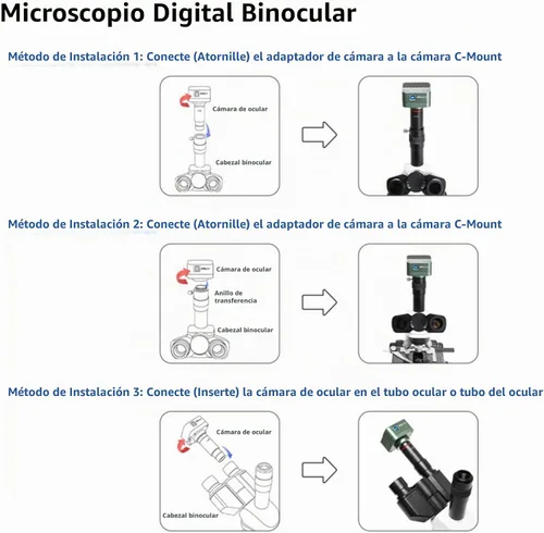 Vista 9 de [Usado] Cámara de microscopio USB de 37MP 1080P 60FPS Cámara de microscopio de la industria de vídeo con adaptador de conversión, montaje C