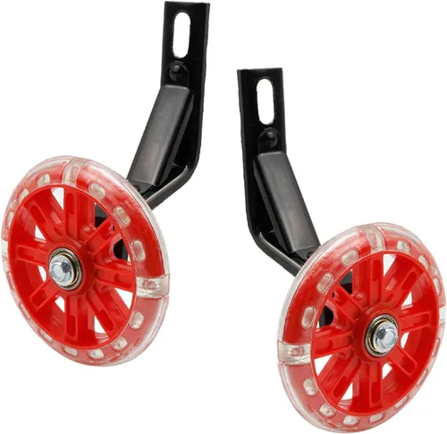 Vista 14 de Par de ruedas auxiliares de bicicleta para niños, accesorios para bicicletas de 12 "14" 16", ruedas de entrenamiento flash