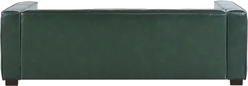 Vista 9 de Sofá de asiento profundo moderno de 3 plazas con patas de madera de abedul, sofá de cuero de 80.25 pulgadas, sofá tapizado suave para sala de estar