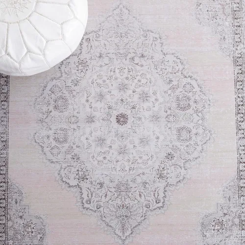 Vista 6 de SAFAVIEH Tucson Collection - Alfombra lavable de 2 pies 6 x 8 pies, beige y verde claro, antideslizante, ideal para zonas de alto tráfico en sala