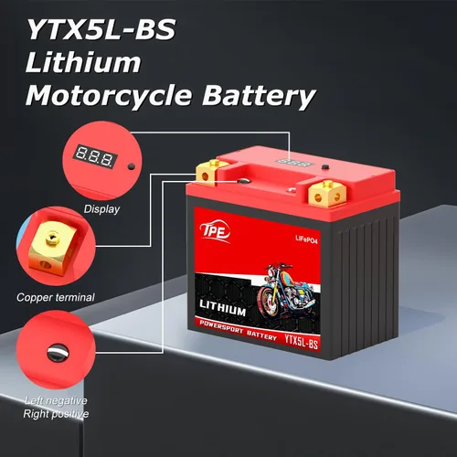 Vista 2 de TPE Litio Motocicleta DLF5L-BS 12V 3Ah LiFePO4 Ciclos de vida del sistema para ATV, UTV, Jet Ski, Scooter, Motocross