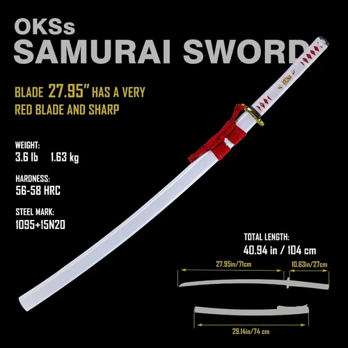 Vista 2 de Espada Katana Japonesa Samurai Hecha a Mano con Saya de Madera de Rayskin Dura, Puede Cortar Bambú