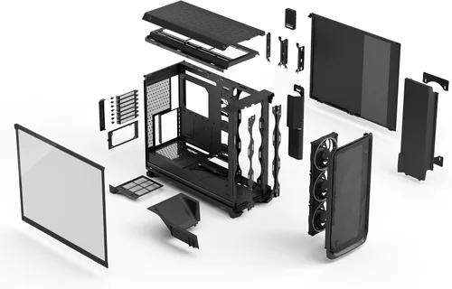 Vista 10 de Fractal Design Meshify 3 XL Ambience Pro RGB Negro TG Tinte Claro - Carcasa de ordenador