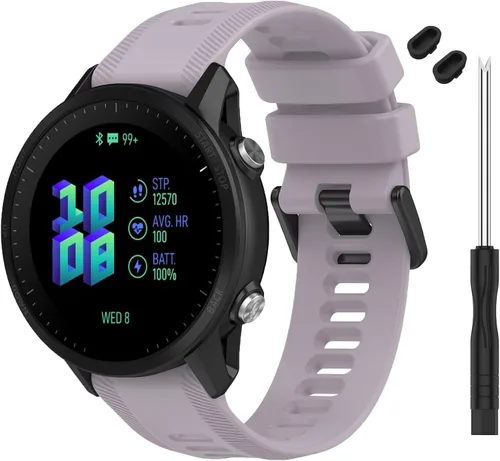 Vista 8 de Correa para reloj Garmin Forerunner 955 – Correa de repuesto de silicona suave para reloj inteligente 955 compatible con mujeres y hombres