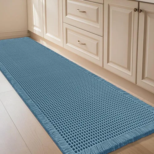 Vista 83 de IM HOME Tapete de baño de punto gofre, color caqui, de 24 x 17 pulgadas, tejido bohemio, moderno, absorbente, antideslizante, suave, lavable