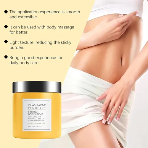 Vista 6 de Champagne Lift & Reafirming Body Cream con Complejo Reafirmante Luxe-Lift, crema hidratante antienvejecimiento para la piel, hidrata la piel seca