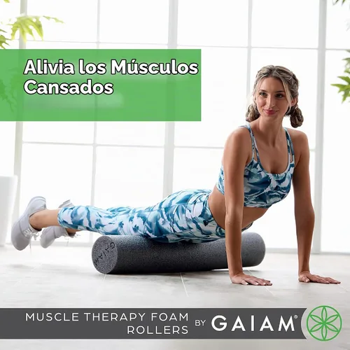 Vista 2 de Gaiam Restore - Rodillo de espuma, recuperación muscular, 36 pulgadas de largo High-Density EVA Foam Deep Tissue Massage Pre & Post-Workout