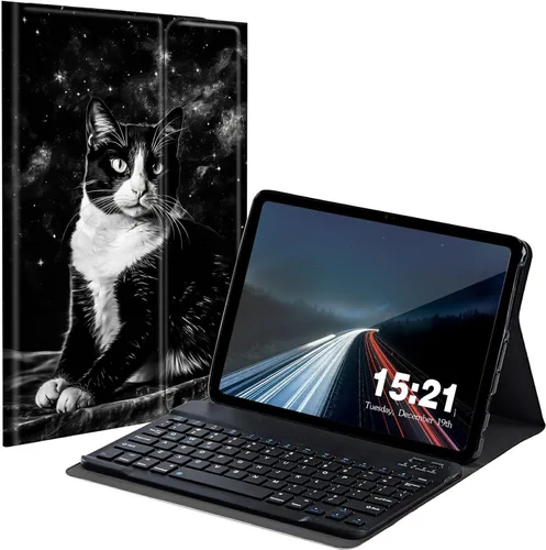 Vista 16 de Funda de teclado para Samsung Galaxy Tab S6 Lite 2022/2020, Galaxy Tab S6 Lite SM-P610/P613/P615/P619 con teclado Bluetooth inalámbrico desmontable