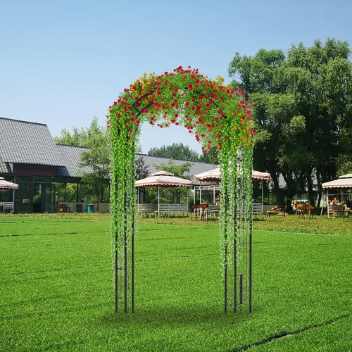 Vista 5 de Arbuxzuy Arco de Jardín de Acero de 102 pulgadas Pérgola Enrejado para Plantas Trepadoras Exterior, Patio, Arco de Jardín Ancho Resistente Duradero