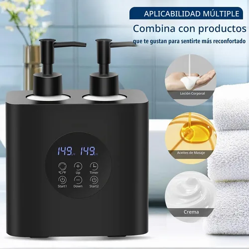 Vista 5 de Yofuly Máquina calentada con dispensador de doble loción con botellas de Negro