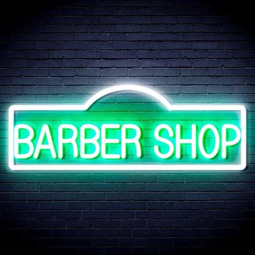 Vista 11 de ADVPRO Señal de neón LED de silicona flexible de Barber Shop - rojo y azul - st16s42-fnu0358-rb