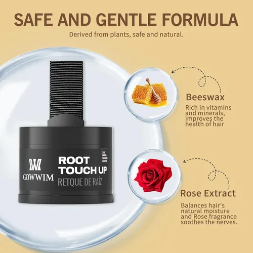 Vista 5 de Polvo para la línea del cabello (caoba) - Cubra instantáneamente las raíces de cabello canoso, sombra para el color del cabello, retoque