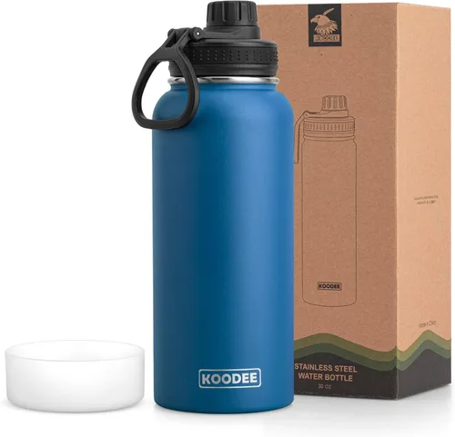 Vista 75 de koodee Botella de agua para niños, botella de agua de acero inoxidable de 12 onzas con aislamiento al vacío para la escuela, botella de agua de boca