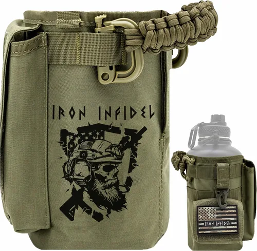 Vista 24 de Iron InfideI Battle Bottle Sleeve - Funda para botella de 64 oz y 32 oz, solo para botella de agua de acero de medio galón de 1L Cubierta