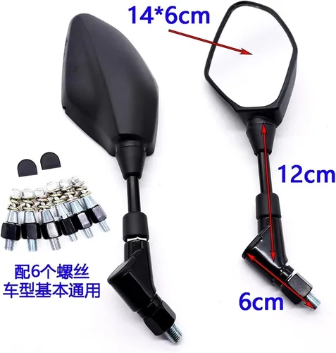 Vista 2 de Accesorios de espejo de motocicleta para Yamaha MT10 MT09 MT07 XJ6 FZ6 FZ1 FZ8 accesorios de motocicleta Moto espejo retrovisor