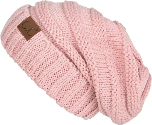 Vista 332 de Funky Junque Gorro de moda de punto trenzado de talla extragrande, grueso, abrigado, suave y holgado