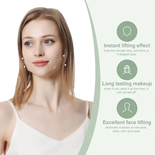 Vista 2 de Cinta de levantamiento facial, ultra fina invisible para rostro instantáneo, ocultando arrugas faciales del cuello en V, estiramiento facial de piel