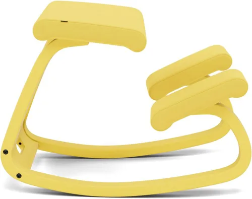 Vista 6 de Varier Monocromo variable, silla original arrodillada, silla de oficina ergonómica, 10 años de garantía, diseñada por Peter Opsvik, ocre