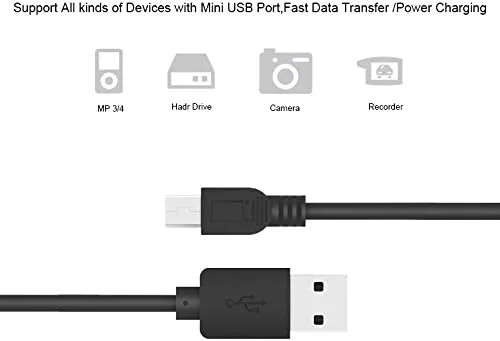 Vista 5 de MaxLLTo Cable de repuesto USB 2.0 de 3 pies para transferencia y cargador 2 en 1 para Canon Elura Series Canon ELURA 40MC, Elura 50, Elura 60, Elura