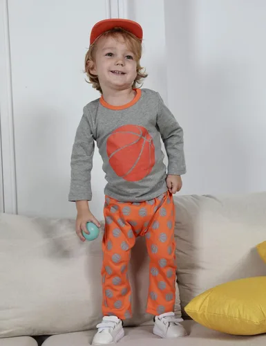 Vista 2 de Conjuntos deportivos de 3 piezas para bebés y niños pequeños, conjuntos de ropa con patrón de algodón, 6 meses a 3T