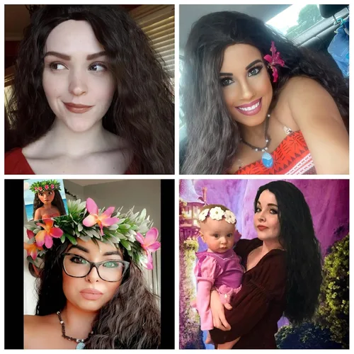 Vista 7 de Yan Dream Peluca larga ondulada y rizada, color marrón oscuro, peluca para mujer, disfraz de cosplay, pelucas de Halloween