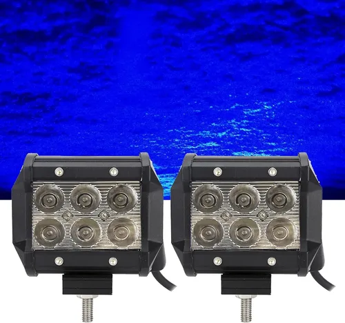 Vista 10 de Auxmotec Luces LED verdes de conducción de caza de 18 W, 4 pulgadas, barra de luz para todoterreno, camioneta, barco, tractor, pesca, caza