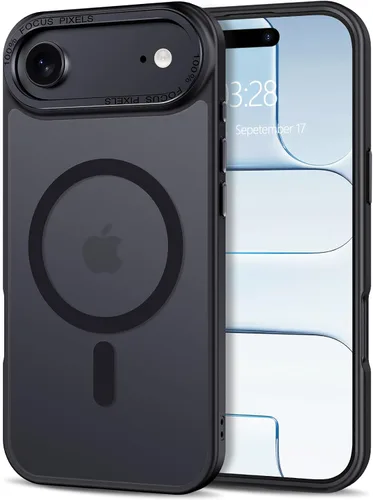 Vista 120 de Anuck - Funda magnética para iPhone 11 compatible con MagSafe, carcasa trasera mate translúcida dura, borde de TPU, delgada, resistente a impactos
