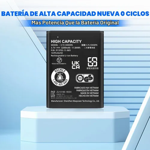 Vista 5 de TI 84 Plus - Batería CE, repuesto para Texas Instruments TI-84 Plus CE, parte no 3.7L1200SPA, P11P35-11-N01 3.7V 3200mAh