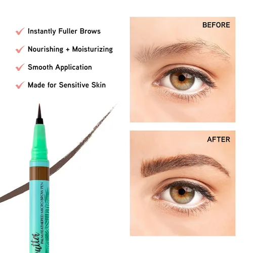 Vista 5 de Maquillaje para cejas de Physicians Formula Butter Palm Feathered Micro Cejas Color Plumas, Marrón Oscuro Universal Marrón