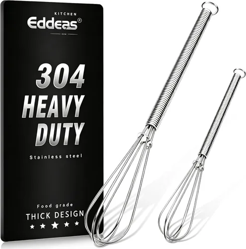 Vista 11 de Eddeas Batidor Pequeño de Acero Inoxidable, juego de 3 batidor de alambre mini, 12,7 cm, 15,24 cm y 17,78 cm, batidores pequeños perfectos