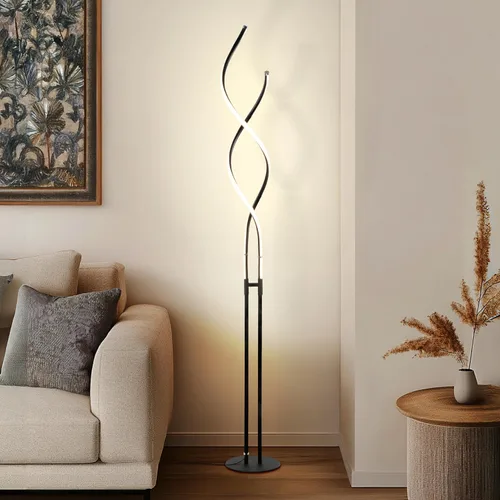 Vista 7 de Brightech Embrace - Lámpara de pie LED regulable - Moderna lámpara de pie ajustable en espiral para salas de estar y oficinas - Lámpara de mesa