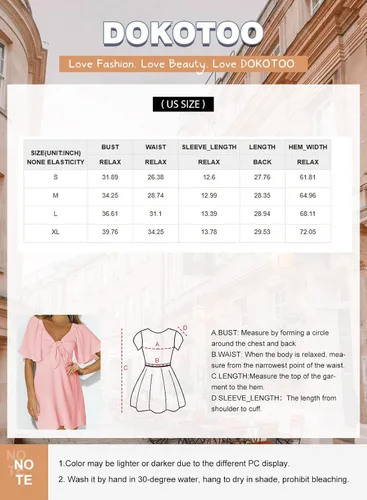 Vista 4 de Dokotoo Vestidos para mujer Primavera Verano Cuello en V Profundo Elegante Corbata Mini Vestido S-XL