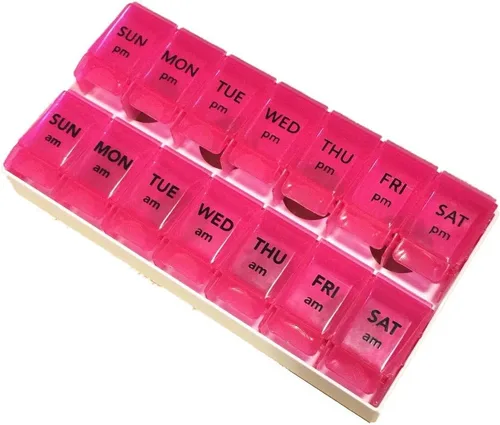 Vista 7 de Apex Organizador de pastillas para abrir 7 días, 1 x por día o AM/PM (1 vez por día, bayas (rosa))