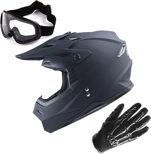 Vista 24 de 1Storm - Casco de motocross para adultos, BMX, MX, ATV, Dirt Bike, motocicleta cuádruple de cuatro ruedas, estilo de carreras, HF801 Sonic Blue