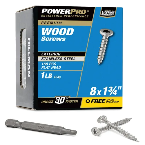 Vista 18 de Power Pro Tornillos de madera para exteriores de alta calidad, tornillos de cubierta multiusos #8 x 1-1/2 pulgadas para proyectos al aire libre