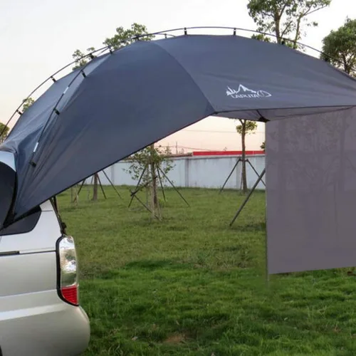 Vista 6 de Manufa Toldo de refugio portátil, para portón trasero, toldo trasero para coche, impermeable, toldo portátil, caravana, caravana, remolque, MPV