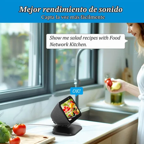 Vista 6 de PlusAcc Soporte para Show 5 (3ª generación) - Soporte de mesa ajustable con 2 puertos de carga (USB-C y USB-A), base magnética inclinable