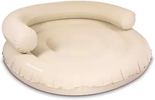 Vista 4 de SWIMLINE Original Cloud Chaise 360 - Tumbona flotante para piscina y lago, balsa circular para adultos y niños, respaldo W Cómoda textura