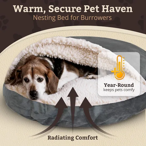 Vista 5 de Snoozer Cama de lujo de microsuede acogedora estilo cueva para mascotas, pequeña, antracita