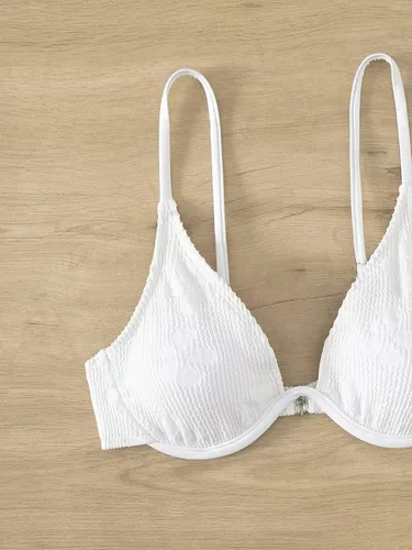 Vista 4 de Falainetee Traje de baño para mujer con patrón floral y aros